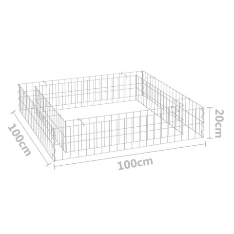 Podwyższona donica gabionowa, galwanizowana stal, 100x100x20 cm Podwyższona donica gabionowa, galwanizowana stal, 100x100x20 cm