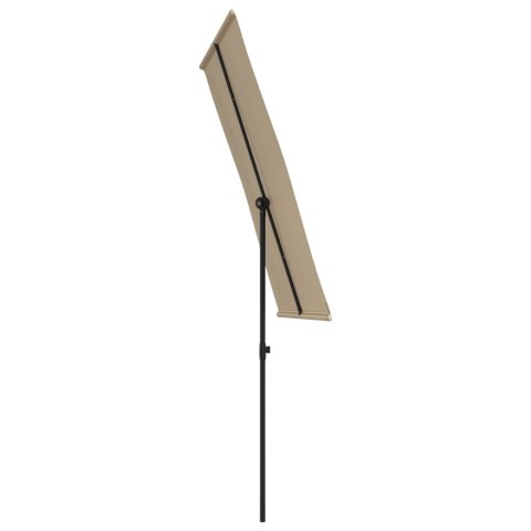 Parasol ogrodowy na aluminiowym słupku, 180x110 cm, taupe Parasol ogrodowy na aluminiowym słupku, 180x110 cm, taupe