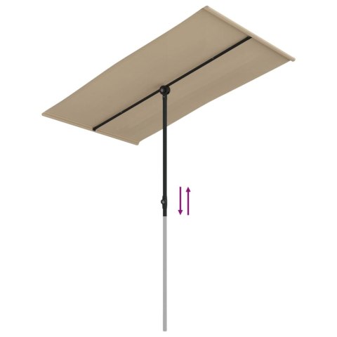 Parasol ogrodowy na aluminiowym słupku, 180x110 cm, taupe Parasol ogrodowy na aluminiowym słupku, 180x110 cm, taupe