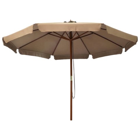 Parasol ogrodowy na drewnianym słupku, 330 cm, taupe Parasol ogrodowy na drewnianym słupku, 330 cm, taupe