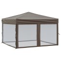  Składany namiot imprezowy ze ściankami, taupe, 3x3 m