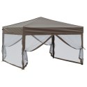  Składany namiot imprezowy ze ściankami, taupe, 3x3 m