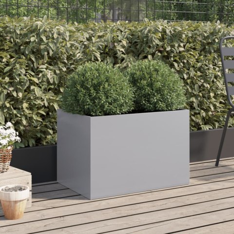 Donica, srebrna, 62x40x39 cm, stal galwanizowana Donica, srebrna, 62x40x39 cm, stal galwanizowana