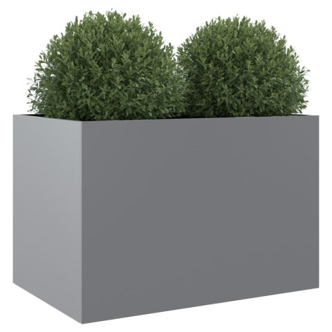 Donica, srebrna, 62x40x39 cm, stal galwanizowana Donica, srebrna, 62x40x39 cm, stal galwanizowana