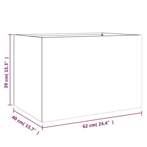 Donica, srebrna, 62x40x39 cm, stal galwanizowana Donica, srebrna, 62x40x39 cm, stal galwanizowana