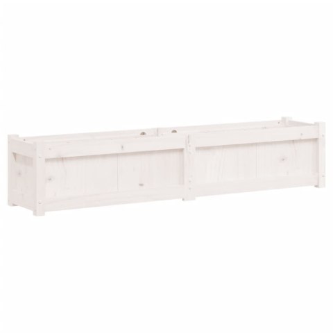 Donica ogrodowa, biała, 150x31x31 cm, lite drewno sosnowe Donica ogrodowa, biała, 150x31x31 cm, lite drewno sosnowe