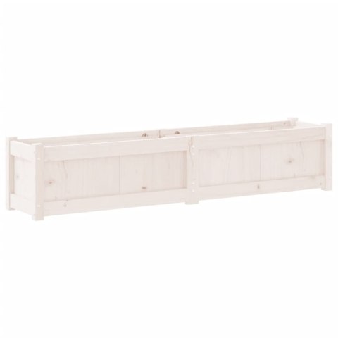 Donica ogrodowa, biała, 150x31x31 cm, lite drewno sosnowe Donica ogrodowa, biała, 150x31x31 cm, lite drewno sosnowe