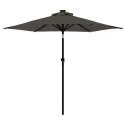  Parasol ogrodowy LED, stalowy słupek, antracyt, 225x225x212 cm