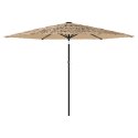  Parasol ogrodowy na stalowym słupku, brązowy, 288x288x225 cm