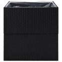  Donica ogrodowa, czarna, 80x80x80 cm, rattan PE