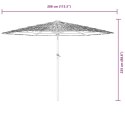  Parasol ogrodowy na stalowym słupku, brązowy, 288x288x225 cm