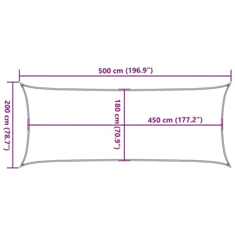Żagiel przeciwsłoneczny, 160 g/m², kremowy, 2x5 m, HDPE Żagiel przeciwsłoneczny, 160 g/m², kremowy, 2x5 m, HDPE