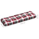 Poduszki na sofę z palet, 7 szt., czerwona krata, tkanina