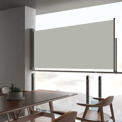  Wysuwana markiza boczna na taras, 60 x 300 cm, kremowa