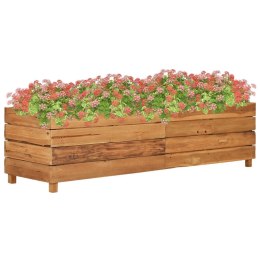  Podwyższona donica 150x40x38 cm drewno tekowe z recyklingu/stal