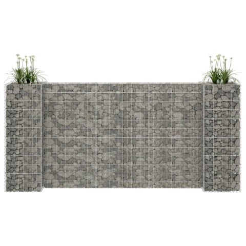 Donica gabionowa w kształcie H, drut stalowy, 260x40x120 cm Donica gabionowa w kształcie H, drut stalowy, 260x40x120 cm