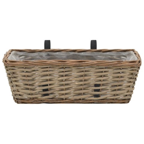 Donice balkonowe, 2 szt., wiklina z wyściółką z PE, 40 cm Donice balkonowe, 2 szt., wiklina z wyściółką z PE, 40 cm
