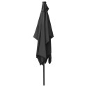  Parasol ogrodowy z LED i stalowym słupkiem, antracytowy, 2x3 m