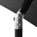  Parasol ogrodowy z LED i stalowym słupkiem, antracytowy, 2x3 m