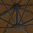  Parasol wiszący z aluminiowym słupkiem, 300x300 cm, taupe
