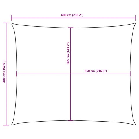Prostokątny żagiel ogrodowy z tkaniny oxford, 4x6 m, kremowy Prostokątny żagiel ogrodowy z tkaniny oxford, 4x6 m, kremowy