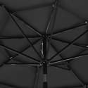  3-poziomowy parasol na aluminiowym słupku, antracytowy, 3 m
