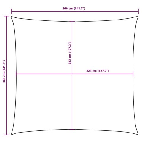 Kwadratowy żagiel ogrodowy z tkaniny oxford, 3,6x3,6 m beżowy Kwadratowy żagiel ogrodowy z tkaniny oxford, 3,6x3,6 m beżowy