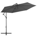  Parasol wiszący z aluminiowym słupkiem, 300 cm, antracytowy