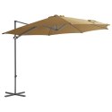  Parasol wiszący ze stalowym słupkiem, 300 cm, taupe
