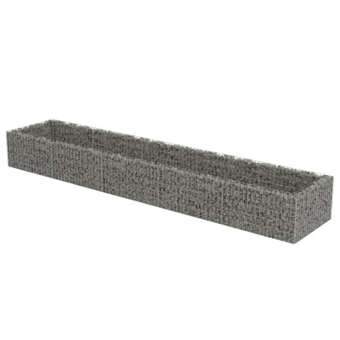Podwyższona donica gabionowa, galwanizowana stal, 450x90x50 cm Podwyższona donica gabionowa, galwanizowana stal, 450x90x50 cm