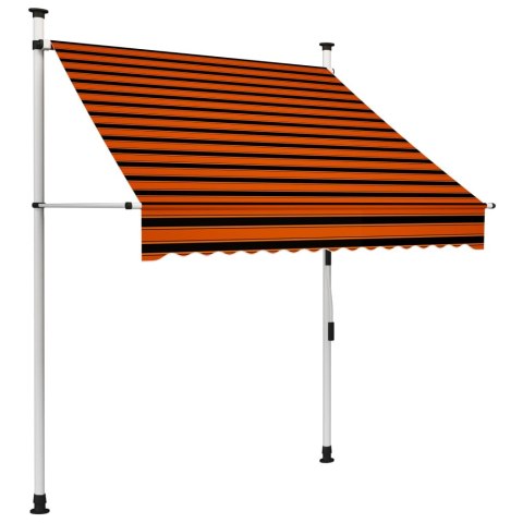  Ręcznie zwijana markiza, 150 cm, pomarańczowo-brązowa