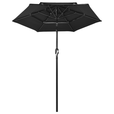 3-poziomowy parasol na aluminiowym słupku, czarny, 2 m 3-poziomowy parasol na aluminiowym słupku, czarny, 2 m