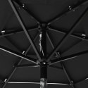  3-poziomowy parasol na aluminiowym słupku, czarny, 2 m
