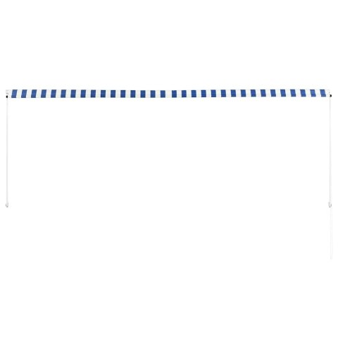 Markiza zwijana, 350 x 150 cm, biało-niebieska Markiza zwijana, 350 x 150 cm, biało-niebieska