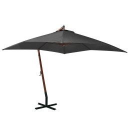  Parasol ogrodowy wiszący, na jodłowym słupku, antracyt, 3x3 m