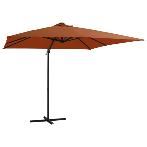  Parasol wiszący z LED, kolor terakotowy, 250x250 cm