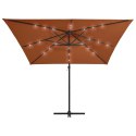  Parasol wiszący z LED, kolor terakotowy, 250x250 cm