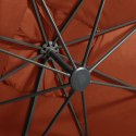  Parasol wiszący z lampkami LED i słupkiem, terakota, 300 cm