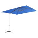  Parasol wiszący ze stalowym słupkiem, 250x250 cm, niebieski