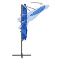  Parasol wiszący ze stalowym słupkiem, 250x250 cm, niebieski