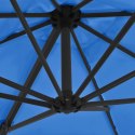  Parasol wiszący ze stalowym słupkiem, 250x250 cm, niebieski
