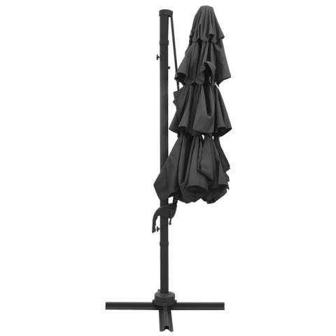 4-poziomowy parasol na aluminiowym słupku, antracytowy, 3x3 m 4-poziomowy parasol na aluminiowym słupku, antracytowy, 3x3 m