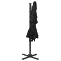  4-poziomowy parasol na aluminiowym słupku, czarny, 250x250 cm