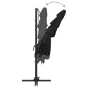  4-poziomowy parasol na aluminiowym słupku, czarny, 250x250 cm