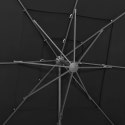  4-poziomowy parasol na aluminiowym słupku, czarny, 250x250 cm