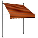  Ręcznie zwijana markiza z LED, 150 cm, pomarańczowo-brązowa