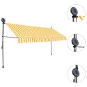  Ręcznie zwijana markiza z LED, 400 cm, biało-pomarańczowa