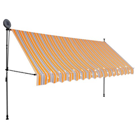 Ręcznie zwijana markiza z LED, 400 cm, żółto-niebieska Ręcznie zwijana markiza z LED, 400 cm, żółto-niebieska