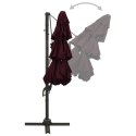  4-poziomowy parasol na aluminiowym słupku, bordowy, 3x3 m