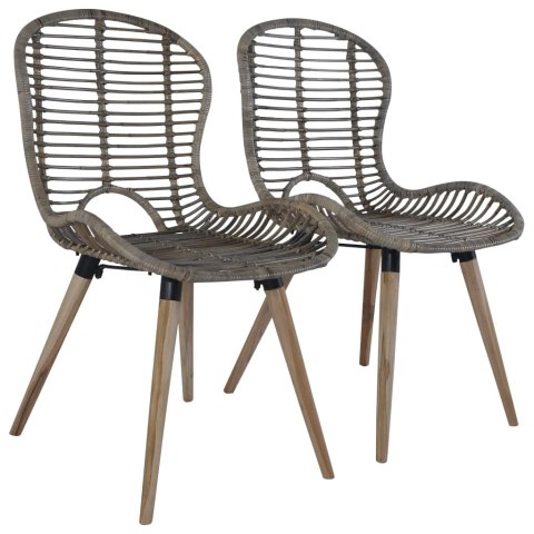 Krzesła stołowe, 4 szt., brązowe, naturalny rattan Krzesła stołowe, 4 szt., brązowe, naturalny rattan